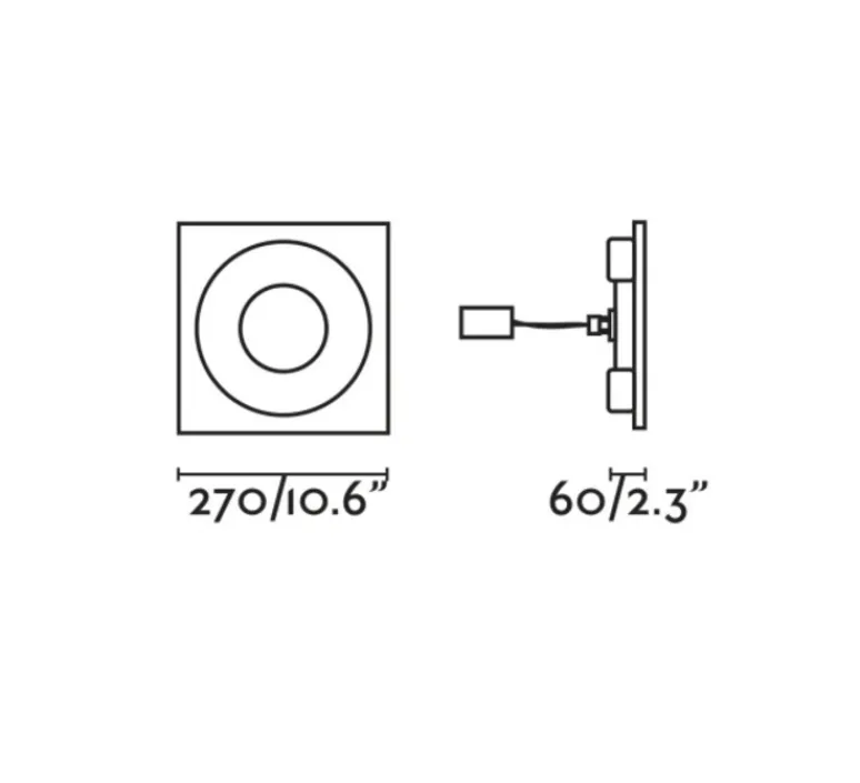 Applique|Plafonnier & Spot*Faro Applique ou plafonnier, Navi, , LED, 3000K, 360 lm, L27cm, H27cm - blanc