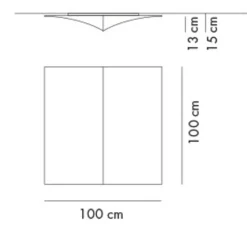 Applique|Plafonnier & Spot*Axolight Applique ou plafonnier, Nelly Carré 100, , LED, 2700K, Ø100cm - blanc