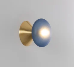 Applique ou plafonnier, Peak 6, Bleu texturé,laiton, Ø15cm, H14cm - SkLO Studio