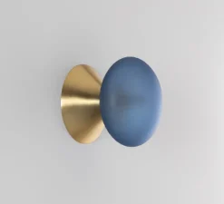 Applique ou plafonnier, Peak 6, Bleu texturé,laiton, Ø15cm, H14cm - SkLO Studio