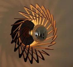 Applique|Plafonnier & Spot*Piatoni Applique ou plafonnier, Pianumayö, , Ø31cm, H17cm - bois de bouleau noir