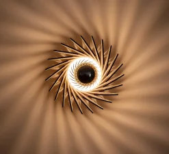 Applique|Plafonnier & Spot*Piatoni Applique ou plafonnier, Pianumayö, , Ø31cm, H17cm - bois de bouleau noir