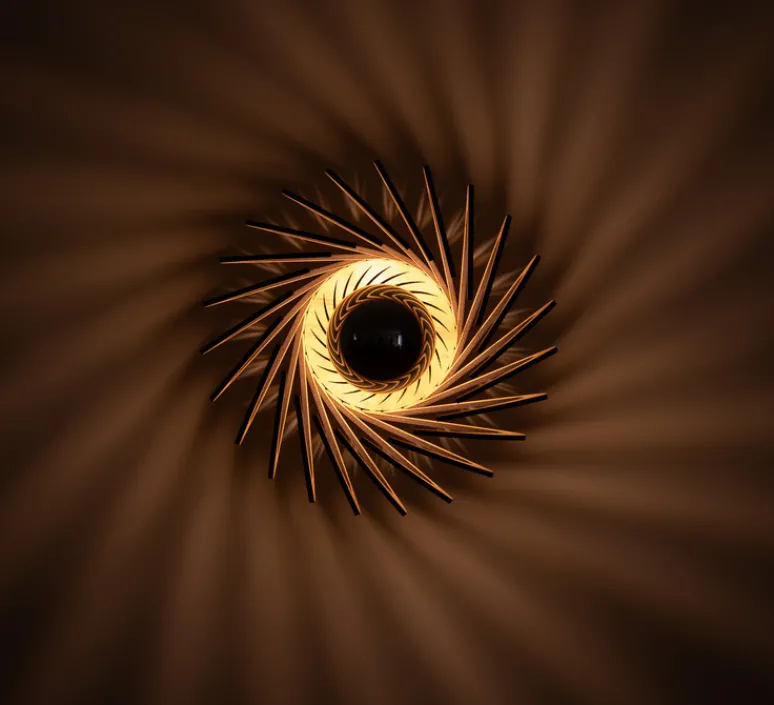 Applique|Plafonnier & Spot*Piatoni Applique ou plafonnier, Pianumayö, , Ø31cm, H17cm - bois de bouleau noir