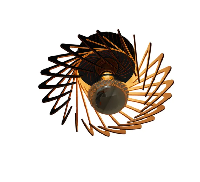 Applique|Plafonnier & Spot*Piatoni Applique ou plafonnier, Pianumayö, , Ø31cm, H17cm - bois de bouleau noir