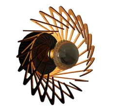 Applique|Plafonnier & Spot*Piatoni Applique ou plafonnier, Pianumayö, , Ø31cm, H17cm - bois de bouleau noir