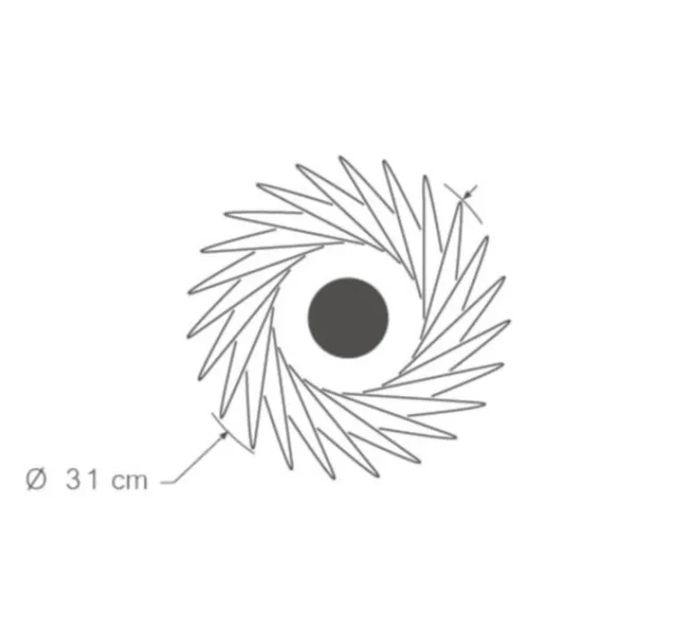 Applique|Plafonnier & Spot*Piatoni Applique ou plafonnier, Pianumayö, , Ø31cm, H17cm - bois de bouleau noir