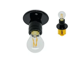 Plafonnier & Spot|Applique*Zangra Applique ou plafonnier, porcelaine, , encastrable, Ø10cm, H7cm noir