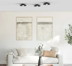 Plafonnier & Spot*Robin Applique ou plafonnier, Randa Mono, , Ø25cm, H10cm - noir mat