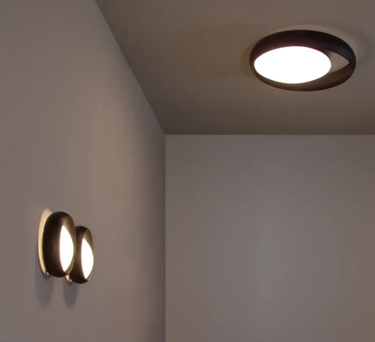 Applique ou plafonnier, Ring C45 , noir, Ø45cm, H11cm - B.lux