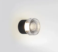 Applique|Plafonnier & Spot*Marset Applique ou plafonnier, Roc mini, , IP65, LED, 2700K, 291lm, Ø8,5cm - transparent et noir