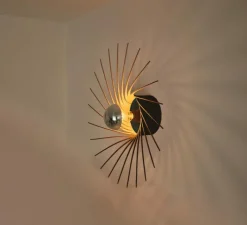 Applique|Plafonnier & Spot*Piatoni Applique ou plafonnier, Sanpedrö, , Ø56cm, H13,5cm - bois de bouleau noir