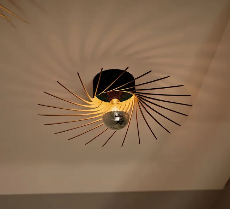 Applique|Plafonnier & Spot*Piatoni Applique ou plafonnier, Sanpedrö, , Ø56cm, H13,5cm - bois de bouleau noir