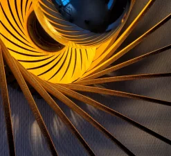 Applique|Plafonnier & Spot*Piatoni Applique ou plafonnier, Sanpedrö, , Ø56cm, H13,5cm - bois de bouleau noir