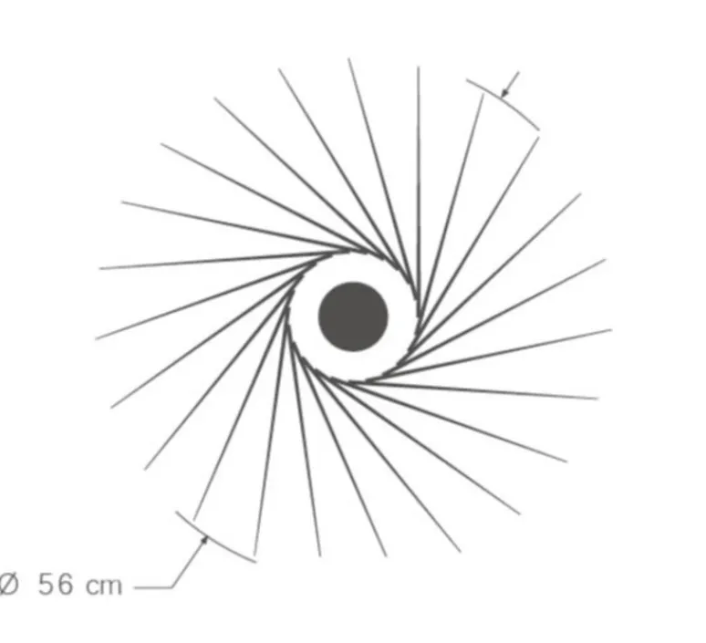 Applique|Plafonnier & Spot*Piatoni Applique ou plafonnier, Sanpedrö, , Ø56cm, H13,5cm - bois de bouleau noir