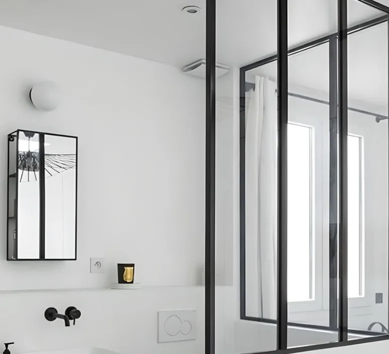 Plafonnier & Spot|Applique*Zangra Applique ou plafonnier salle de bain, light.o.091, verre soufflé , IP65, Ø40cm, H40cm - blanc