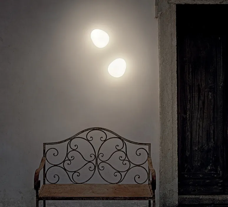 Plafonnier & Spot|Applique*Foscarini Applique ou plafonnier, salle de bain, Gregg Piccola, , IP44, L13cm, H12cm - classe II, blanc