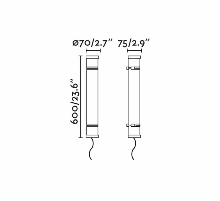 Applique ou plafonnier, Scuba, chrome, IP66, LED, 3000K, 3200lm, L60cm, H7cm - Faro
