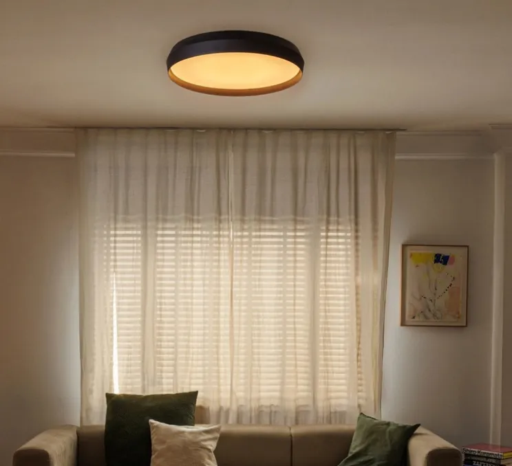 Applique ou plafonnier, Shoku 600, noir, LED, dim, 2700K, lm, Ø60cm, H9,3cm - Faro