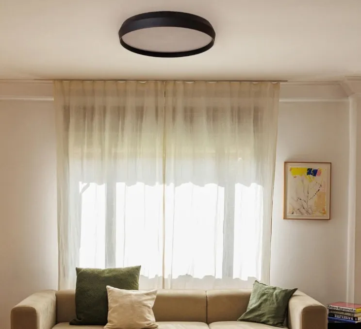 Applique ou plafonnier, Shoku 600, noir, LED, dim, 2700K, lm, Ø60cm, H9,3cm - Faro