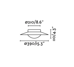 Plafonnier & Spot*Faro Applique ou plafonnier, Side 390, , 3000K, 736lm, Ø39cm, H11cm - noir et cuivre