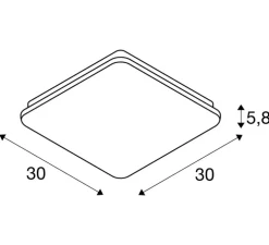 Applique ou plafonnier, Sima, blanc, IP44, LED, 3000K, 2200 lm, Ø30cm, H5.8cm - SLV