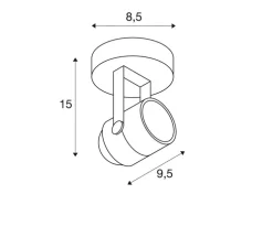 Applique ou plafonnier, Spot 79, noir, Ø8,5cm, H14cm - SLV