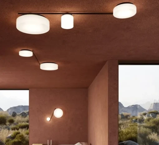 Applique|Plafonnier & Spot*LEDS C4 Applique ou plafonnier, Spark Double, , LED, dim, 3000K, 2507 lm, L67cm, H53,7cm - noir et blanc