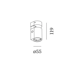 Applique ou plafonnier, Sqube On Base 1.0 PAR16, noir, Ø5,5cm, H11,9cm - Wever&Ducré