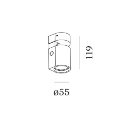 Applique ou plafonnier, Sqube on Base 1.0, noir, LED, 2700K, 415lm, Ø5,5cm, H11,9cm - Wever&Ducré