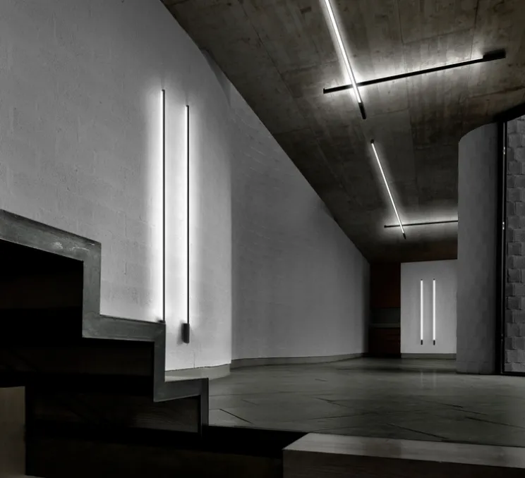 Applique ou plafonnier, Stripe, noir, LED, 2700K, 3300lm, L200cm, H60cm - Light Point