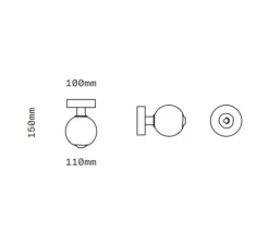 Plafonnier & Spot|Applique*SkLO Studio Applique ou plafonnier, Stem x1, , Ø11cm, H15cm - Bleu, Noir oxydé