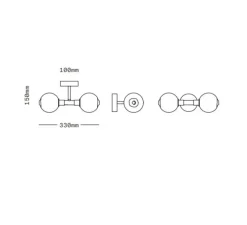 Plafonnier & Spot|Applique*SkLO Studio Applique ou plafonnier, Stem x2, Olive, Noir oxydé, Ø11cm, H33cm - Olive,Noir oxydé