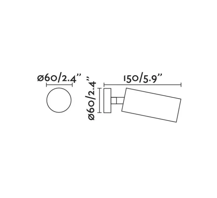 Applique ou plafonnier, Stan, or et noir, GU10, orientable, Ø6cm, H15cm - Faro