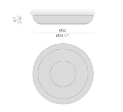 Applique|Plafonnier & Spot*Panzeri Applique ou plafonnier, Superbold 62, , IP40, LED, dim, 2700K, 2122 lm, Ø62cm, H9,7cm - noir