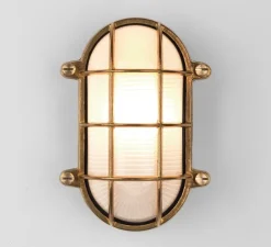 Applique ou plafonnier, Thurso oval, laiton natural côtier, IP44, L16,6cm, H23,8cm - Astro