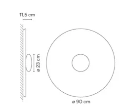 Applique ou plafonnier, Top 1170, rose, LED, 2700K, 4056lm, Ø90cm, P11,5cm - Vibia