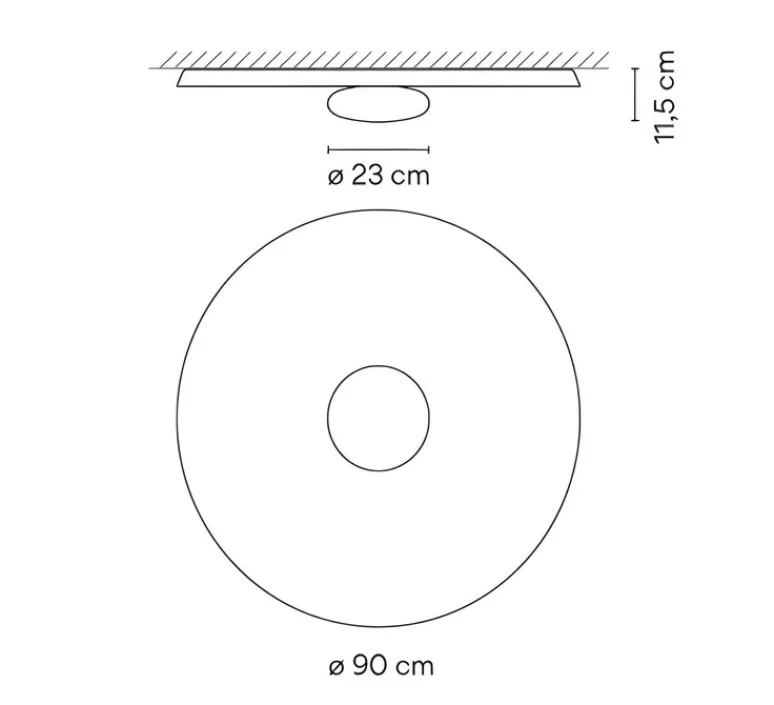 Plafonnier & Spot|Applique*Vibia Applique ou plafonnier, Top 1170, , LED, 3500K, 4244lm, Ø90cm, P11,5cm - blanc