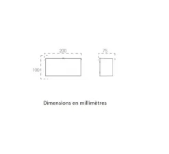Plafonnier & Spot|Applique*Nedgis Applique ou plafonnier, Togo Rectangle S, , IP65, LED, dim, 3000-6500K, 1000 lm, L20cm, H10cm - blanc