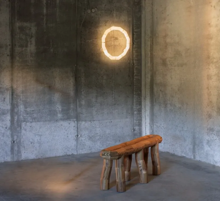 Plafonnier & Spot|Applique*Tooy Applique ou plafonnier, Tratti 566.73, , IP40, LED, dim, 2700K, 1950 lm, Ø50,2cm, H8,4cm - nylon naturel, nickel opaque