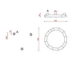 Plafonnier & Spot|Applique*Tooy Applique ou plafonnier, Tratti 566.73, , IP40, LED, dim, 2700K, 1950 lm, Ø50,2cm, H8,4cm - nylon naturel, nickel opaque