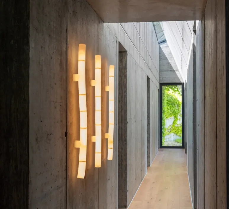 Plafonnier & Spot|Applique*Tooy Applique ou plafonnier, Tratti 566.42, , IP40, LED, dim, 2700K, 950 lm, L6cm, H96cm - nylon naturel, nickel opaque