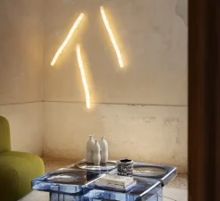 Plafonnier & Spot|Applique*Tooy Applique ou plafonnier, Tratti 566.42, , IP40, LED, dim, 2700K, 950 lm, L6cm, H96cm - nylon naturel, nickel opaque