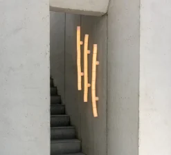 Plafonnier & Spot|Applique*Tooy Applique ou plafonnier, Tratti 566.42, , IP40, LED, dim, 2700K, 950 lm, L6cm, H96cm - nylon naturel, nickel opaque