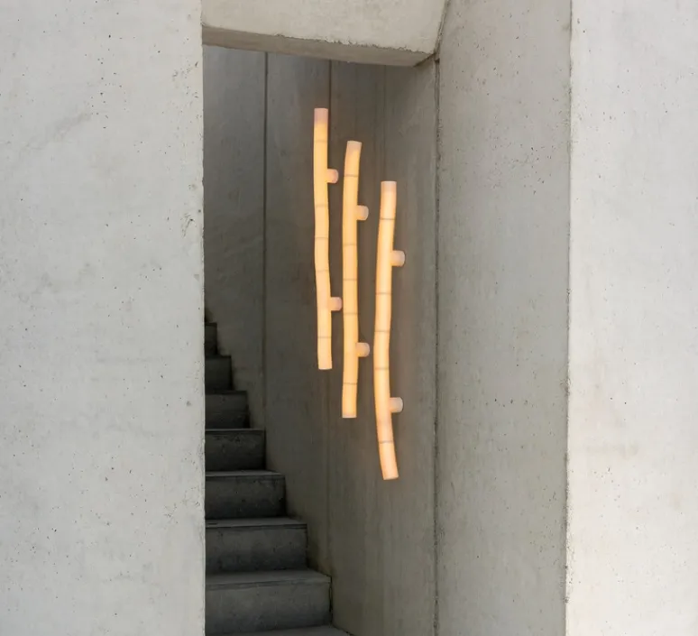 Plafonnier & Spot|Applique*Tooy Applique ou plafonnier, Tratti 566.42, , IP40, LED, dim, 2700K, 950 lm, L6cm, H96cm - nylon naturel, nickel opaque