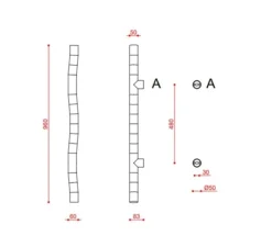 Plafonnier & Spot|Applique*Tooy Applique ou plafonnier, Tratti 566.42, , IP40, LED, dim, 2700K, 950 lm, L6cm, H96cm - nylon naturel, nickel opaque