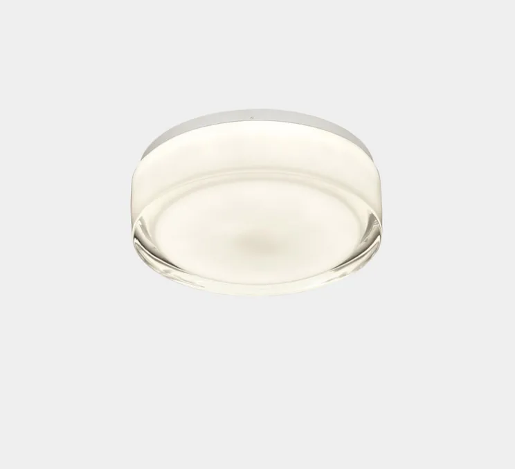 Applique ou plafonnier, Vetro, blanc, IP44, LED, 3000k, 1250 lm, Ø25,1cm, H9,5cm - LEDs C4