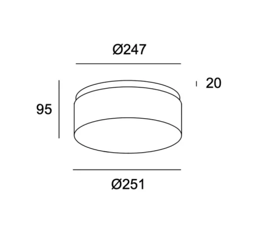 Applique ou plafonnier, Vetro, blanc, IP44, LED, 3000k, 1250 lm, Ø25,1cm, H9,5cm - LEDs C4