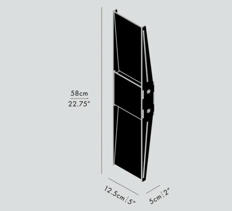 Applique ou plafonnier, Vector, acier poli LED, dim, 2700K, L12,5cm, H58cm - A-N-D
