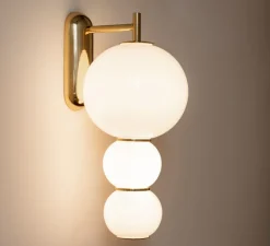 Suspension*Formagenda Applique, Pearls , C, , LED, 2700K, 1200lm, L22cm, H40cm - blanc, or