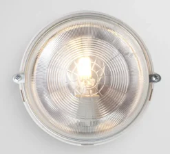 Applique*Zangra Applique, plafonnier, light.o.127, , IP54, Ø17cm, P11cm - blanc, verre transparent